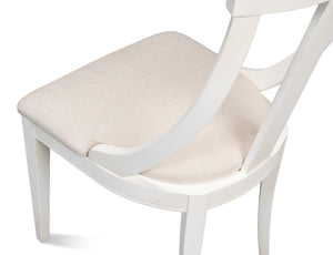 Sarreid Deco Side Chair Set Of 2 In White & Taupe – Stylish Beechwood Design For Modern Interiors White  U003-08f47
