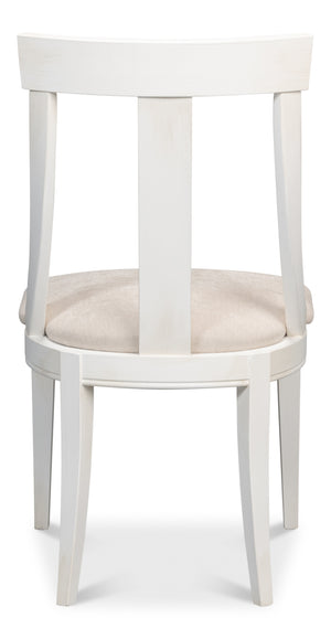 Sarreid Deco Side Chair Set Of 2 In White & Taupe – Stylish Beechwood Design For Modern Interiors White  U003-08f47