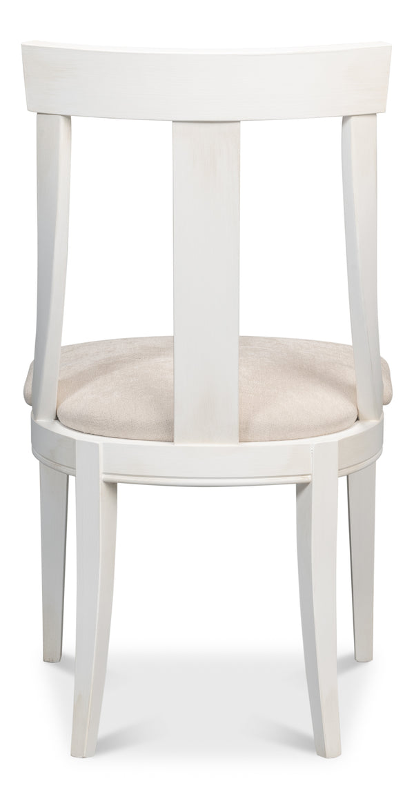 Sarreid Deco Side Chair Set Of 2 In White & Taupe – Stylish Beechwood Design For Modern Interiors White  U003-08f47