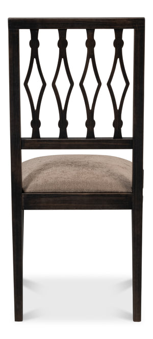 Sarreid Diamond Side Chair Set Of 2 - Stylish Nero Mushroom Fabric With Durable Beechwood Frame For Elegance Black  U004-03f50