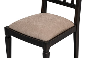 Sarreid Diamond Side Chair Set Of 2 - Stylish Nero Mushroom Fabric With Durable Beechwood Frame For Elegance Black  U004-03f50