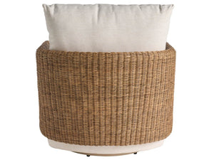 Universal Furniture Enzo Swivel Chair - Stylish Coastal Accent With Handwoven Wicker, Durable Crypton Fabric, Versatile Design  92% Polyester,8% Linen U540503-1201-1-universal