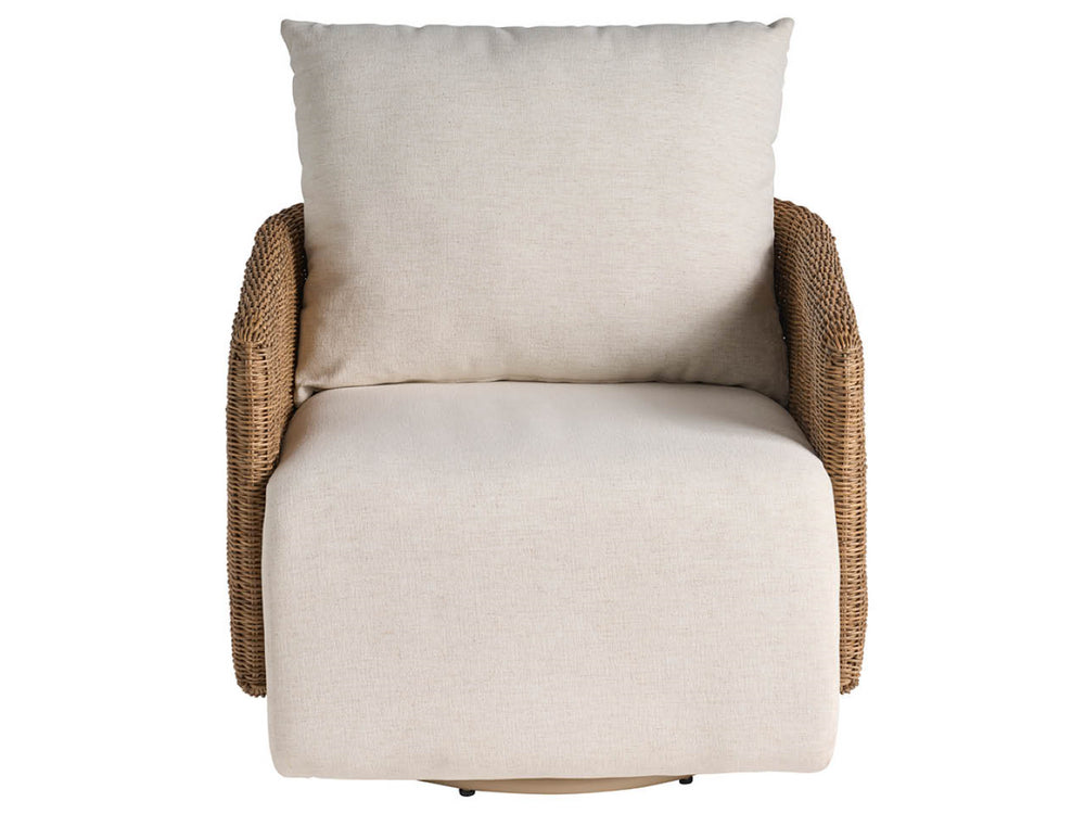 Universal Furniture Enzo Swivel Chair - Stylish Coastal Accent With Handwoven Wicker, Durable Crypton Fabric, Versatile Design  92% Polyester,8% Linen U540503-1201-1-universal