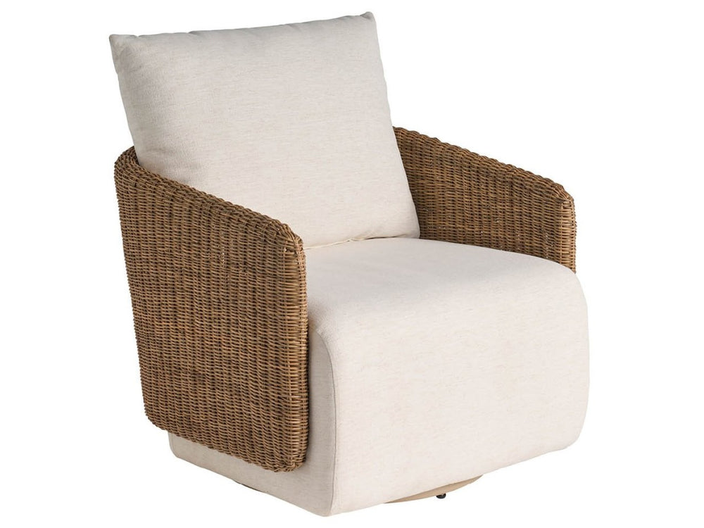 Universal Furniture Enzo Swivel Chair - Stylish Coastal Accent With Handwoven Wicker, Durable Crypton Fabric, Versatile Design  92% Polyester,8% Linen U540503-1201-1-universal