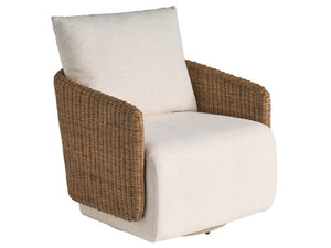 Universal Furniture Enzo Swivel Chair - Stylish Coastal Accent With Handwoven Wicker, Durable Crypton Fabric, Versatile Design  92% Polyester,8% Linen U540503-1201-1-universal