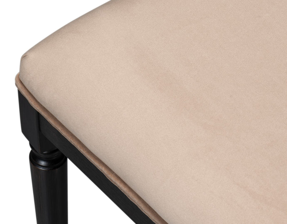 Sarreid Square Back Side Chair Set Of 2 - Stylish Nero Finish With Toffee Fabric For Modern Elegance Black  U020-03f48