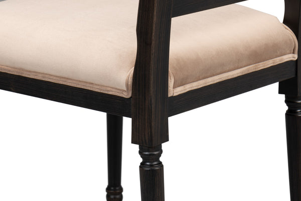 Sarreid Square Back Side Chair Set Of 2 - Stylish Nero Finish With Toffee Fabric For Modern Elegance Black  U020-03f48