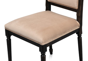 Sarreid Square Back Side Chair Set Of 2 - Stylish Nero Finish With Toffee Fabric For Modern Elegance Black  U020-03f48