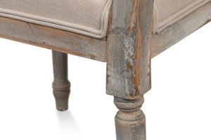 Sarreid Square Back Side Chair Set Of 2 - Stylish Grey Oak Finish With Comfortable Linen Flax Upholstery Grey  U020-06f01