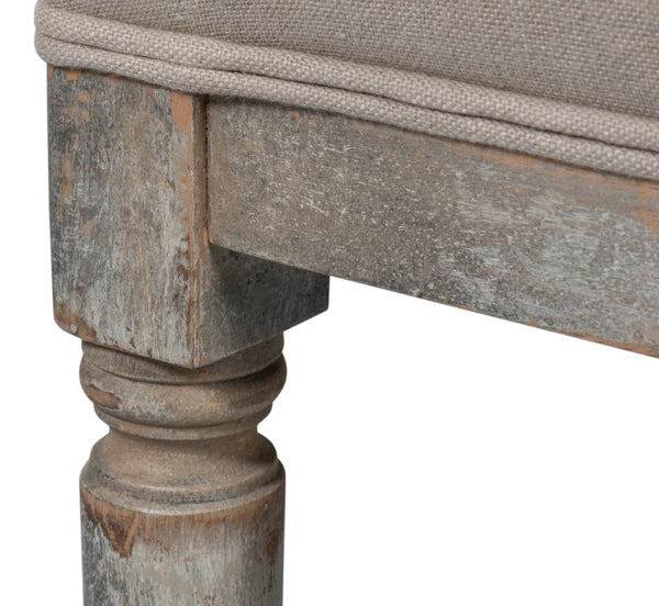 Sarreid Square Back Side Chair Set Of 2 - Stylish Grey Oak Finish With Comfortable Linen Flax Upholstery Grey  U020-06f01