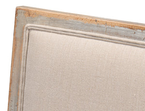 Sarreid Square Back Side Chair Set Of 2 - Stylish Grey Oak Finish With Comfortable Linen Flax Upholstery Grey  U020-06f01