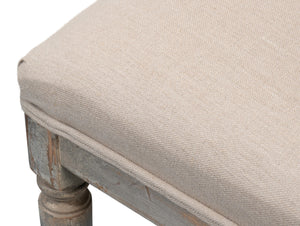 Sarreid Square Back Side Chair Set Of 2 - Stylish Grey Oak Finish With Comfortable Linen Flax Upholstery Grey  U020-06f01