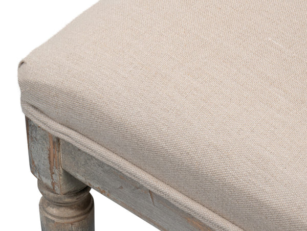 Sarreid Square Back Side Chair Set Of 2 - Stylish Grey Oak Finish With Comfortable Linen Flax Upholstery Grey  U020-06f01