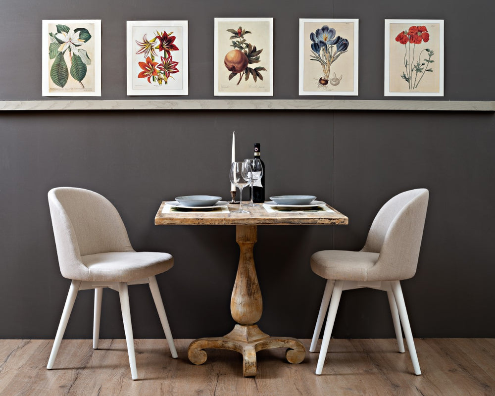 Sarreid Bistro Table Antique Oak - Charming Vintage Style With Rich Finish, Perfect For Cozy Dining Spaces Beige  U021-01