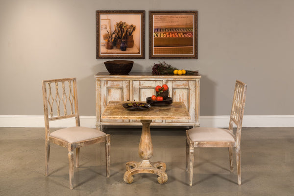 Sarreid Bistro Table Antique Oak - Charming Vintage Style With Rich Finish, Perfect For Cozy Dining Spaces Beige  U021-01