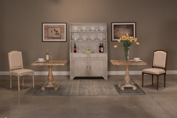 Sarreid Bistro Table Antique Oak - Charming Vintage Style With Rich Finish, Perfect For Cozy Dining Spaces Beige  U021-01