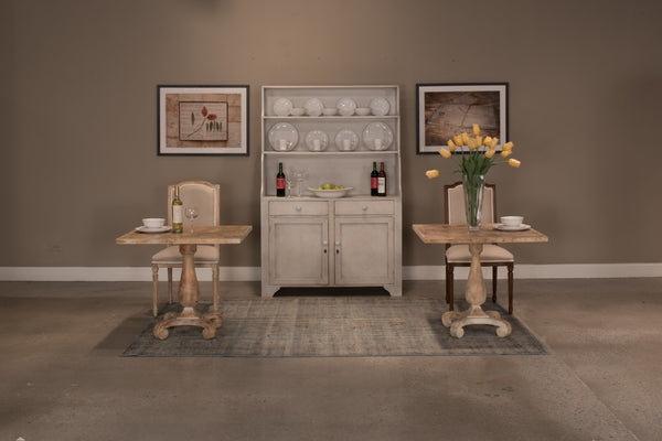 Sarreid Bistro Table Antique Oak - Charming Vintage Style With Rich Finish, Perfect For Cozy Dining Spaces Beige  U021-01