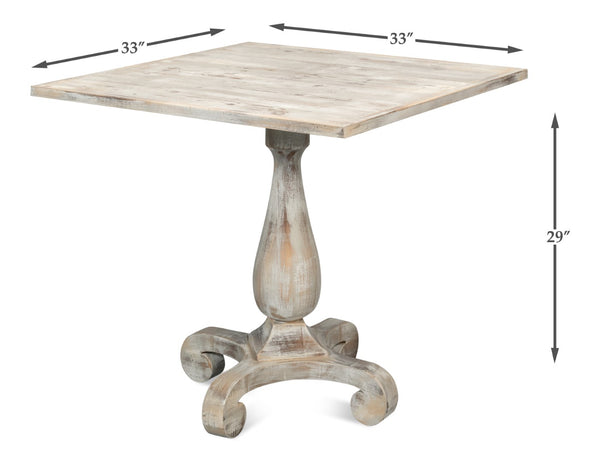 Sarreid Bistro Table Grey Oak - Stylish And Modern Dining Solution For Your Kitchen Or Patio Space Today! Beige  U021-06