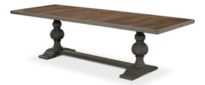 Sarreid Rectangular Dining Table With Reclaimed Wood Top & Vancastle Grey Finish For Modern Elegance Grey  U022-as