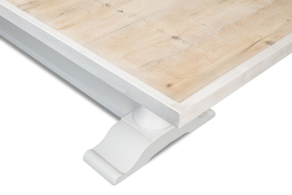 Sarreid Rectangular Dining Table - Stylish Cortina With Reclaimed Wood Top & Elegant Tulip Wood Base White  U022-as08