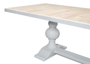 Sarreid Rectangular Dining Table - Stylish Cortina With Reclaimed Wood Top & Elegant Tulip Wood Base White  U022-as08