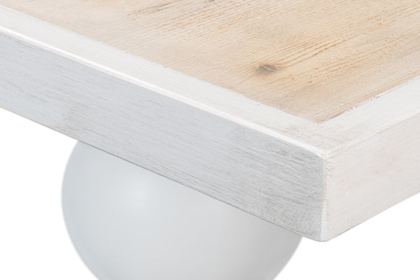 Sarreid Rectangular Dining Table - Stylish Cortina With Reclaimed Wood Top & Elegant Tulip Wood Base White  U022-as08