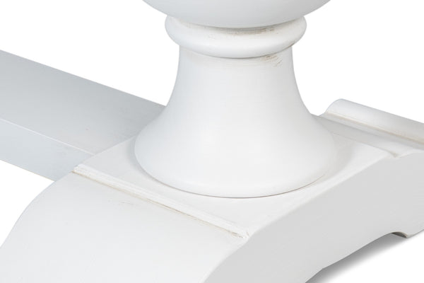 Sarreid Rectangular Dining Table - Stylish Cortina With Reclaimed Wood Top & Elegant Tulip Wood Base White  U022-as08