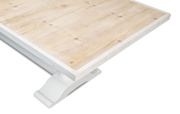 Sarreid Rectangular Dining Table - Stylish Cortina With Reclaimed Wood Top & Elegant Tulip Wood Base White  U022-as08