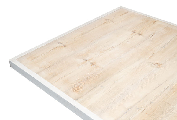 Sarreid Rectangular Dining Table - Stylish Cortina With Reclaimed Wood Top & Elegant Tulip Wood Base White  U022-as08