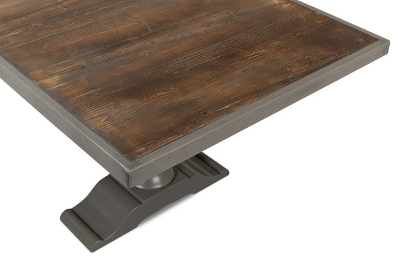 Sarreid Rectangular Dining Table With Reclaimed Wood Top & Vancastle Grey Finish For Modern Elegance Grey  U022-as