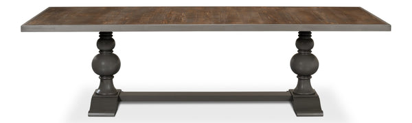 Sarreid Rectangular Dining Table With Reclaimed Wood Top & Vancastle Grey Finish For Modern Elegance Grey  U022-as