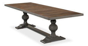 Sarreid Rectangular Dining Table With Reclaimed Wood Top & Vancastle Grey Finish For Modern Elegance Grey  U022-as
