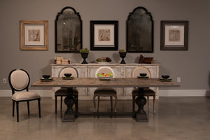 Sarreid Rectangular Dining Table With Reclaimed Wood Top & Vancastle Grey Finish For Modern Elegance Grey  U022-as