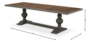 Sarreid Rectangular Dining Table With Reclaimed Wood Top & Vancastle Grey Finish For Modern Elegance Grey  U022-as