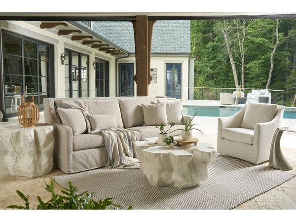 Universal Furniture Cliffside Accent Table - Stunning White Concrete Coastal Design For Modern Home Decor & Style White  U533825-universal