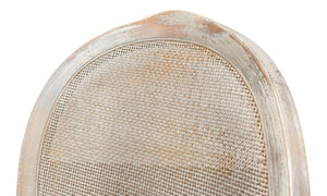 Sarreid Oval Cane Back Chair Set Of 2 - Elegant Grey Oak Finish With Luxurious Linen Flax Upholstery! Grey  U093-06f01