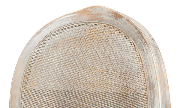 Sarreid Oval Cane Back Chair Set Of 2 - Elegant Grey Oak Finish With Luxurious Linen Flax Upholstery! Grey  U093-06f01