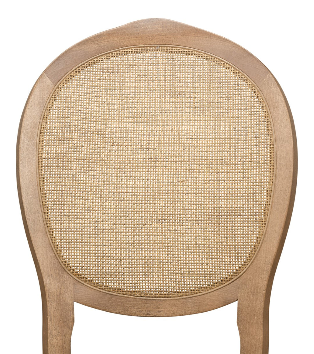 Sarreid Oval Cane Back Chairs Set Of 2 - Stylish Driftwood Charcoal Beechwood Frame For Home Décor Brown  U093-07f12