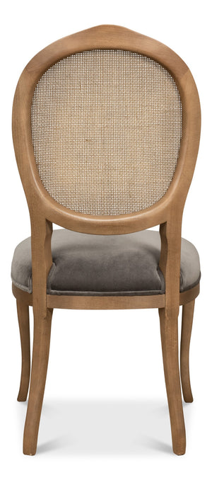 Sarreid Oval Cane Back Chairs Set Of 2 - Stylish Driftwood Charcoal Beechwood Frame For Home Décor Brown  U093-07f12