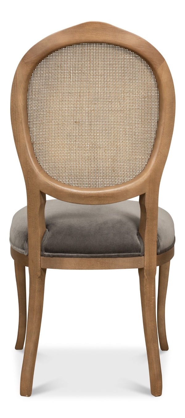 Sarreid Oval Cane Back Chairs Set Of 2 - Stylish Driftwood Charcoal Beechwood Frame For Home Décor Brown  U093-07f12