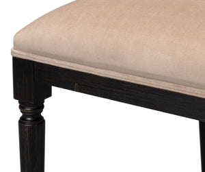 Sarreid Cane Back Side Chair Set Of 2 - Elegant Nero Finish With Toffee Fabric, Durable Beechwood Frame Black  U094-03f48