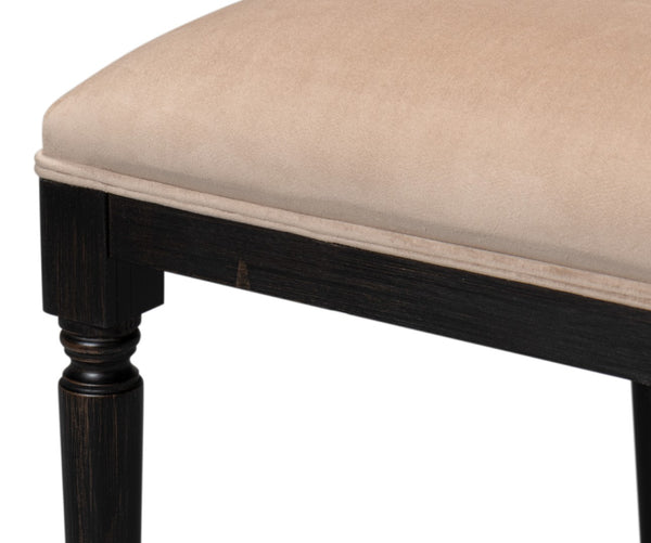 Sarreid Cane Back Side Chair Set Of 2 - Elegant Nero Finish With Toffee Fabric, Durable Beechwood Frame Black  U094-03f48