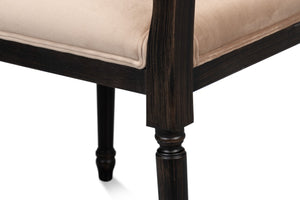 Sarreid Cane Back Side Chair Set Of 2 - Elegant Nero Finish With Toffee Fabric, Durable Beechwood Frame Black  U094-03f48