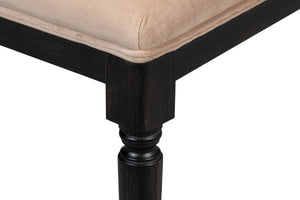 Sarreid Cane Back Side Chair Set Of 2 - Elegant Nero Finish With Toffee Fabric, Durable Beechwood Frame Black  U094-03f48