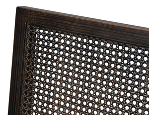 Sarreid Cane Back Side Chair Set Of 2 - Elegant Nero Finish With Toffee Fabric, Durable Beechwood Frame Black  U094-03f48