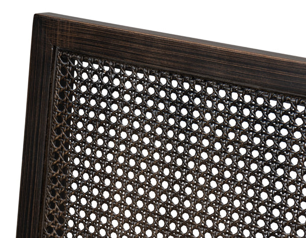 Sarreid Cane Back Side Chair Set Of 2 - Elegant Nero Finish With Toffee Fabric, Durable Beechwood Frame Black  U094-03f48