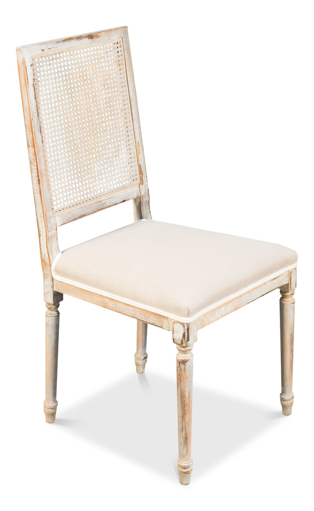 Sarreid Cane Back Side Chairs Set Of 2 - Stylish Grey Oak Flax With Durable Beechwood Frame & Elegant Design   U094-06f01