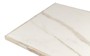 Sarreid Small 81" Dining Table With Stunning Porcelain Calacatta Gloss Top & Elegant Grey Oak Base Grey  U130-as06