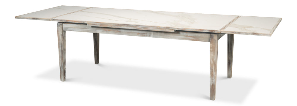 Sarreid Rect. Extension Dining Table - Elegant Grey Oak Finish With Porcelain Top And Sturdy Beechwood Legs Grey  U149-as