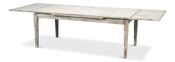 Sarreid Rect. Extension Dining Table - Elegant Grey Oak Finish With Porcelain Top And Sturdy Beechwood Legs Grey  U149-as